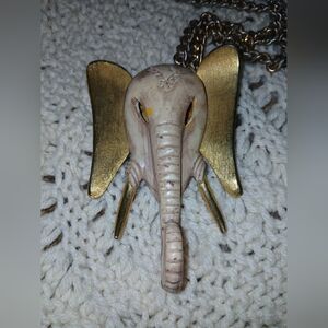 Vintage Luca Razza Elephant Necklace Statement 1970s Vintage